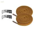 Elastic Shoelaces Shoe Laces Cotton Sneakers Quick Strings Brown. 