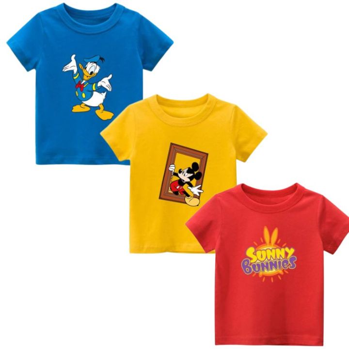 Pack%20of%203%20Printed%20Half%20Sleeve%20Tshirts%20for%20Kids%20(Blue%20Donald,%20Yellow%20Mickey%20Window,%20Red%20Sunny)%20-%20Image%202