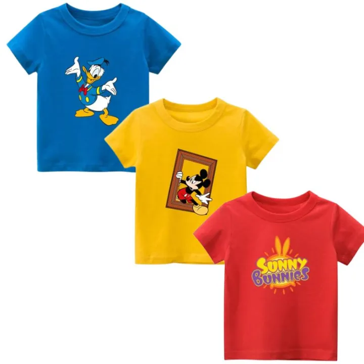 Pack%20of%203%20Printed%20Half%20Sleeve%20Tshirts%20for%20Kids%20(Blue%20Donald,%20Yellow%20Mickey%20Window,%20Red%20Sunny)%20-%20Image%202