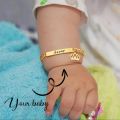 Personalized Stainless Steel Name Baby Bracelet for Newborn Children Gilrs Boy Gifts DIY Custom Cute Crown Charm Bangle Jewelry. 