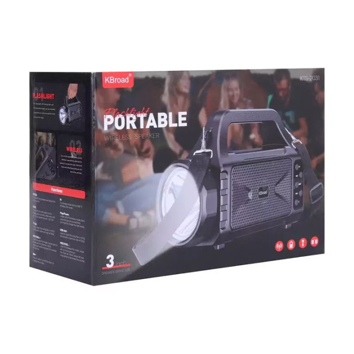 KTS%202031%20Bluetooth%20Speaker%20Wireless%20Portable%20Outdoor%20%E2%80%93%203"%20Woofer,%20FM%20Radio,%20Solar%20Charging,%20Torch%20Light,%201200mAh%20Battery%20-%20Image%204