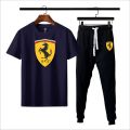 Ferrari printed Summer Printed Tracksuit For Men & Boys - Soft and Comfortable Fabric T Shirt & Trouser Printed Tracksuit. 