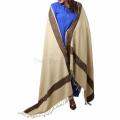 Acro Woolen beige Color Kashmiri 4 Border Shawl / Dupatta For Her / Stole for Women. 