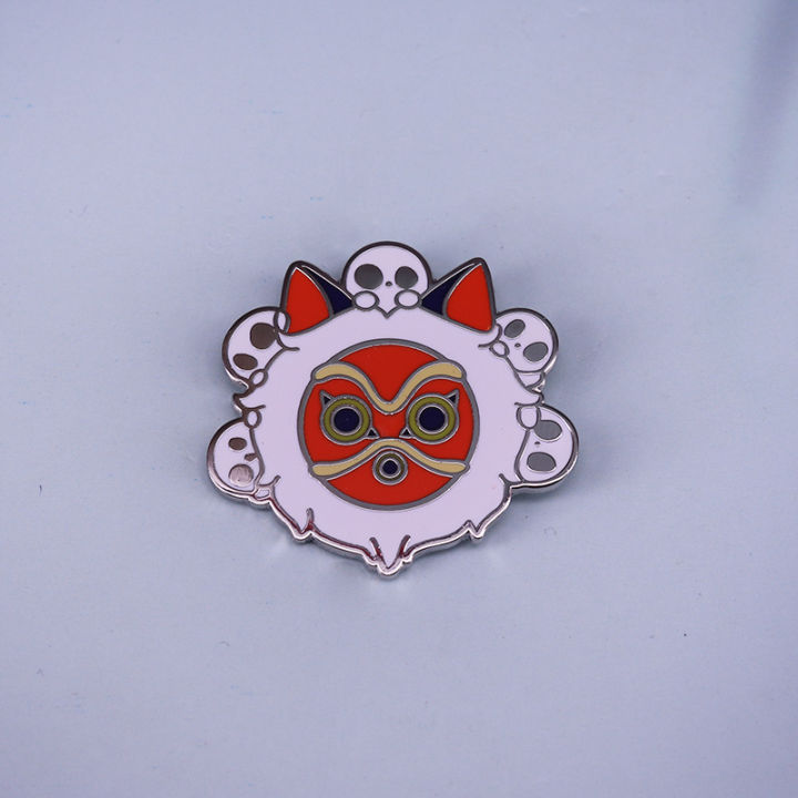 Miyazaki Hayao Princess Mononoke Enamel Pin Ashitaka Cosplay Mask Halloween Props Halloween Pin Studio Ghibli Anime Pin