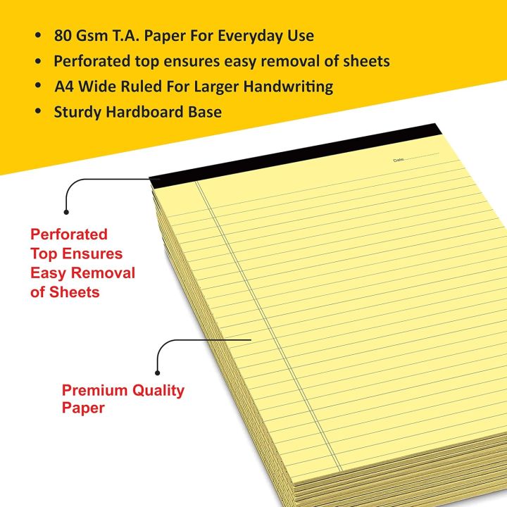 Notepads for Office, school, Premium 80 GRAM Paper A4 Size Legal/Wide ...