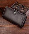 Long Wallet Personalized Fashion Leather Wallet Leisure Quality Pu Wallet - Black. 