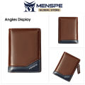 MENSPE Men Wallet RFID Card Case Safety Card Holder RFID Blocking PU Leather Wallet Card Holder Coin Wallet Document Organizer Card Case with Zipper. 