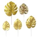 Artificial Plants Palm Leaves Plastic Gold Tropical Party Leaves Decorations Wedding Decor Simulated Golden Turtle Leaf. 