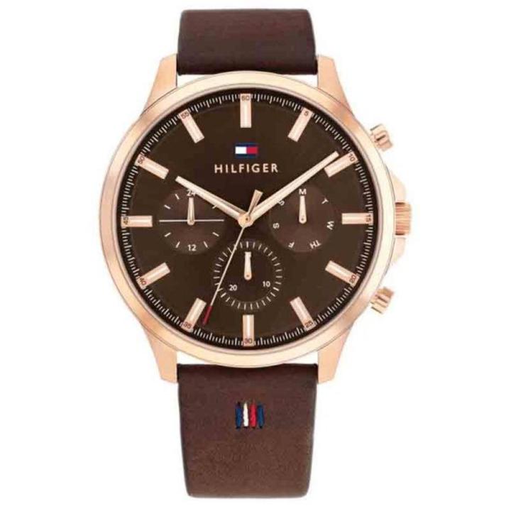 Tommy Hilfiger 1710497 Leather Strap Wrist Watch for Men’s