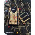 Black Color Three Piece Unstitch Traditional Sindhi Suit/Embroidered Suit/Sindhi Embroidery. 