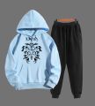 Lion Printed Fleece Full Sleeves Pull Over Hoodie & Trouser For Men & Boys. 