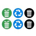 12pcs 10CM PVC Recycle Trash Bin Sticker Vinyl Sticker Decals Garbage Cans Decor MJ. 