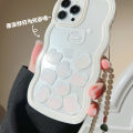 White Case Cute Bear Cover with Chain for iPhone 16promax/14/14pro/14plus/14promax/13 Pro Max / 12 Pro / 11 Pro Max / XR / XS Max. 