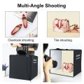 PULUZ 40cm/16 Inches Folding Portable Ring Light USB Photo Lighting Studio Shooting Tent Box with 6 x Dual-side Color Backdrops, Size: 40cm x 40cm x 40cm (Black). 