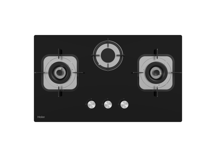 Haier HCC-6321DGG - Kitchen Natural Gas Stove  - (3 Brass burners + Tempered Glass + Pan Support) - Brand Warranty - Free Professional Installation