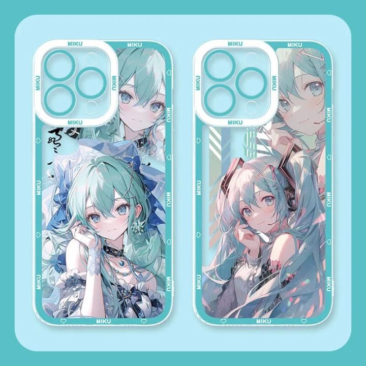 H-Hatsune Miku Soft Case for Xiaomi Redmi Note 12 Pro Plus Turbo 13 11 11S 10 10S 9S 9 Max 8 7 6 A1 A2 Clear Back Cover