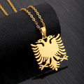 Fashion Albania Eagle Pendant Necklace for Women Men Gold/Sier Color Party Engagement Annivers Stainless Steel Jewelry Gifts. 