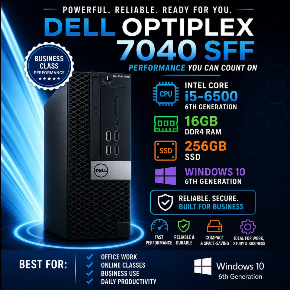 Optiplex 7040 SFF Desktop Intel Core i5-6500 6th Generation, 16GB