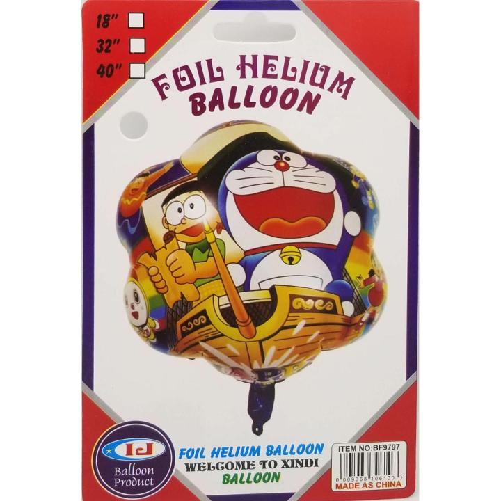 Doraemon Theme Foil Balloon - 18 Inch - Balloon Decoration Items - Multi Colors - Pack Of 1
