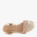ECS Golden Weave Flat Sandals For Women. 