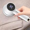 Fabric Shaver, Lint Remover Rechargeable, Electric Portable Sweater Defuzzer with 3 Speeds, 6 Leaf Blades, Digital LED Display to Remove Pilling for Clothes, Furniture, Sweater, Couch, Blanket. 