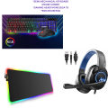 Low Budget Gaming Setup SEMI MECHANICAL KEYBOARD MOUSE COMBO GAMING HEADPHONE EKSA T8 RGB MOUSEPAD. 