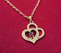 Golden Luxury S Alphabat Double Heart Shaped Locket. 