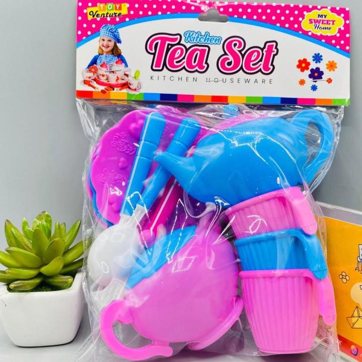 Kitchen Tea Set for Kids Pretend Play Tea Party Set with Cups And Plates for Boys And Girls