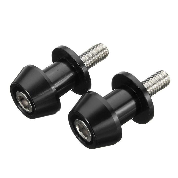 2Pcs M6 X1.5 Motorcycle Cnc Swing Arm Sliders Spools Stand Screw For Yamaha Fz01 Fz03 Fz09 Fz10 Yzf R1 R3 R6 R25 R125 R1000 R6S Fz1 Fz6 Fz8 Fzs1000 Fzs600 Aprilia (Black)