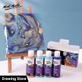 Mont Marte Acrylic Pouring Paint Set 4 x120ml Bottles - Golden Beach Shades. 