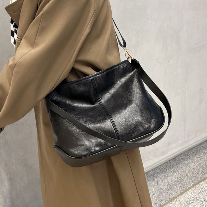 Black Women Shoulder Bag High Capacity Female Hobos Crossbody Bags Casual Patchwork Tote Handbag