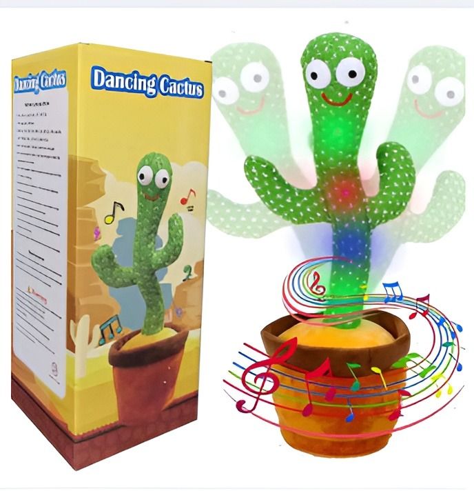 Rechargeable Talking Dancing Cactus With 120 multi song Voice Repeat Speaking Toy Plant Dancing Toys for Kids