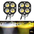 2 Piece Projector 4 Lens LED Lights Driving Fog Lights Amber/Yellow White Dual Color 40W 3Inch LED Driving Off-road Lights Work Auxiliary Lights Ditch Lights Fit for Motorcycle Truck Car SUV. 