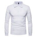 Pullover Shirt Long Sleeve Buttons Neck Turn-Down Collar Top. 