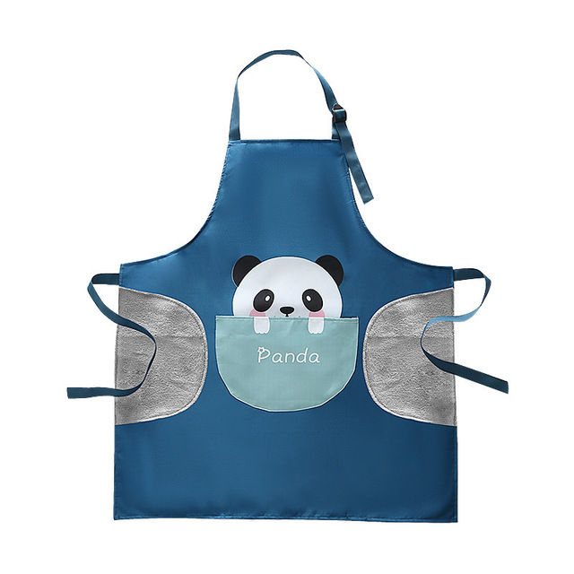 Cartoon Animal Apron 70x64cm Wipeable Kitchen Aprons for Women Men Panda Penguin Rabbit Waterproof Oil-proof Adjustable Apron