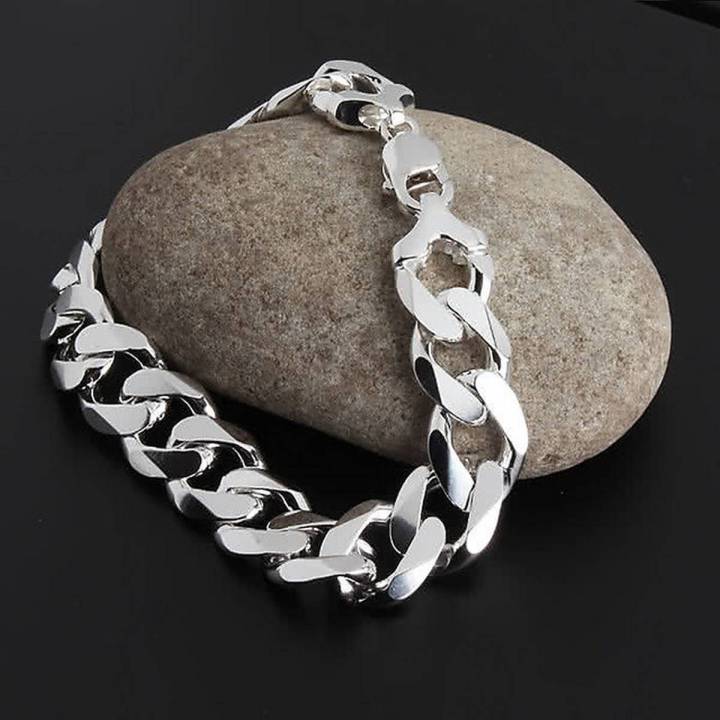 Stainless Italian silver chain bracelet For Boy and Men
