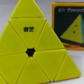 Qiyi Pyramid Rubiks Cube Frosted Inside (3x3x3) High Quality Magic Cube, Stickerless Cube-Smooth Turning WCA Recommended Best Out Of All In Market. 