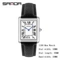Sanda Rectangular Wrist Watches for Women Men Watches Luxury Brand Leather Quartz Clock zegarek damski 1108. 