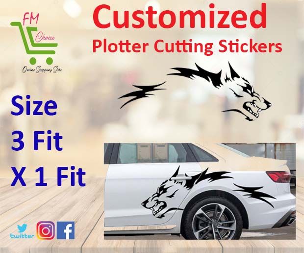 Customized Plotter Car Cutting Stickers 3 Feet X 1 Feet