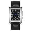 Classic Men's Watch, Fashion Square Roman Numerals Quartz Wrist Watch. 