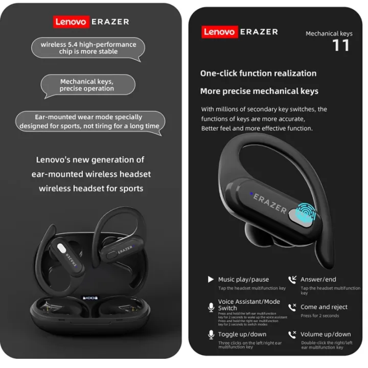 Lenovo%20Erazer%20Earphone%20XT60PRO%20Wireless%20Bluetooth%20Sport%20Headphones%20Touch%20TWS%20With%20Mic%20Noise%20Reduction%20Earbud%20Waterproof%20Headset%20-%20Image%204