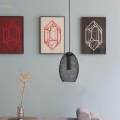 Metal Pendant Lamp Shade Wrought Iron Wire Lampshade for Cafe Decoration Oval. 