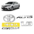 Cars logo - Toyota Corolla GLI Chrome Logo with Monogram 2009-14 Front Logo and Back Logo with Monogram Complete Set - Complete Sets - Single pieces also available - Set of 6 Emblems for Toyota Corolla (Chrome Colour) - Complete Emblem Upgrade - Grande. 