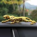 Car Ornaments Leopard Figurine Interior Dashboard Decoration 20cm - Golden. 
