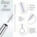 Reusable Stainless Steel Straw with Cleaning Brush (2- Bend Pipe, 2- Long Straw, 1-Cleaning Brush). 