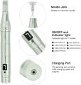 TBPHP Dermapen M1 Upgraded Electric Wireless Beauty Pen LCD Screen with 12 Replacement Cartridges (Silver). 