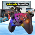 【Compatible to All】 - Transparent RGB Wireless Bluetooth Gaming Controller Gamepad for PlayStation 4, PS3, Android TV Box, PC, Laptop, iOS ~ RGB JoyStick JoyPad GamePad Remote Gaming Controller for Computer, Mobile, Windows 7/8/10/11 ~ By FunBug. 