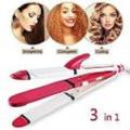 KEMEI 3 IN 1 PROFESSIONAL HAIR CURLER FOR GIRLS , CURLER, ROLLER , STRAIGHTER MULTI FUNCTIONAL. 