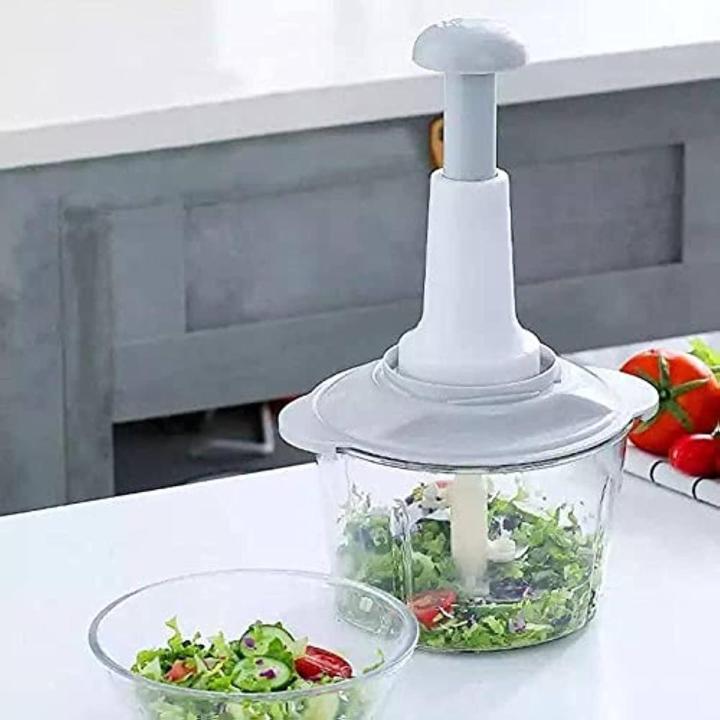 Manual Food Chopper, Express Hand Held Chopper, Large Cup, Chop & Cut Fruits, Vegetables, Herbs, Onions