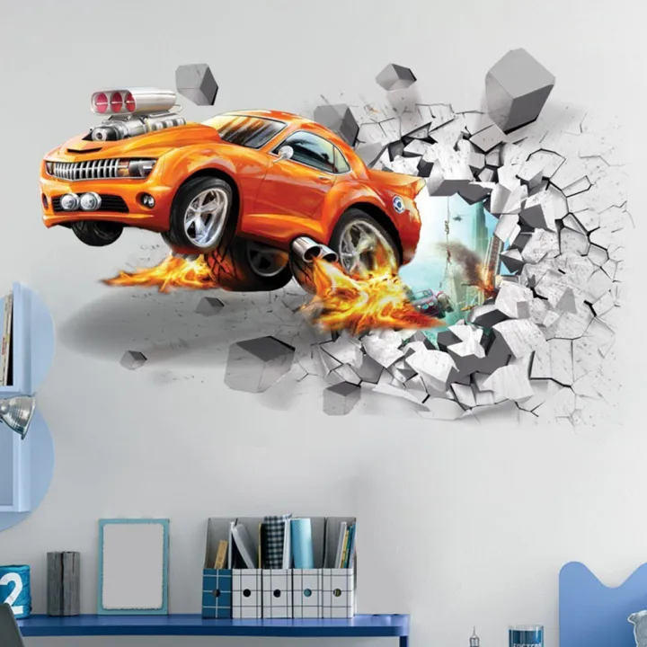 3D%20Self-adhesive%20Car%20Break%20Through%20the%20Removable%20Wall%20Stickers%20Decals%20Room%20Decor%20-%20Image%205